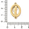 304 Stainless Steel Rhinestone Oval with Saint Jude Connector Charms STAS-H479-01G-4