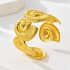 Conch 304 Stainless Steel Cuff Bangles for Women BJEW-A150-02G-1
