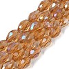 Transparent Electroplate Glass Beads Strands EGLA-N013-T10mm-B21-1