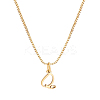 1pc Brass Chain & 304 Stainless Steel Letter Pendant Necklaces NJEW-LP0001-40Q-G-1