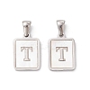 304 Stainless Steel Pave Shell Pendants STAS-G327-01P-T-1