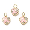 Brass Micro Pave Clear Cubic Zirconia Pendants KK-P188-M01-1