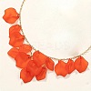 Petal Resin Charm & Alloy Pendant Necklaces & Stud Dangle Earring Sets FS-WG0777B-01-2