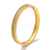 Brass Micro Pave Clear Cubic Zirconia Hinged Bangles for Women BJEW-Z061-18G-1