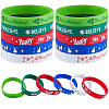 30Pcs 5 Colors Christmas Themed Silicon Cord Bracelets BJEW-CN0001-08-1