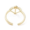 Clear Cubic Zirconia Cupid's Arrow Open Cuff Ring RJEW-H127-39G-3