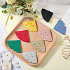 16Pcs 8 Colors PU Leather Fan Bookmarks AJEW-CL0001-23-3