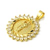 Brass Micro Pave Clear Cubic Zirconia Pendants KK-H472-46A-G-2
