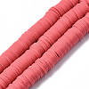 Flat Round Handmade Polymer Clay Beads CLAY-R067-10mm-14-1