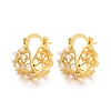 Rack Plating Brass ABS Imitation Pearl Hoop Earrings EJEW-M029-04G-1