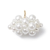 4Pcs Pearlized Glass Pearl Beads Pendants PALLOY-MZ01101-2