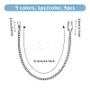5Pcs 5 Colors Alloy Clip Pocket Watch Chain FIND-FH0009-15-2