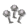 Angel Brass Natural Rose Quartz Pendants KK-D361-02AS-19-1