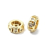Rack Plating Brass Micro Pave Clear Cubic Zirconia Beads KK-U014-07G-1