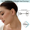 100Pcs 304 Stainless Steel Round Stud Earrings EJEW-BBC0002-05B-P-2