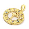 Rack Plating Brass Micro Pave Cubic Zirconia Pendants KK-G513-86G-2