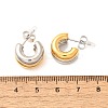 304 Stainless Steel Two Tone Stud Earrings EJEW-F355-05GP-05-3