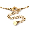 Ion Plating(IP) 304 Stainless Steel Cubic Zirconia Teardrop & Flat Round Bib Ball Chain Necklaces for Women NJEW-F328-11G-02-3