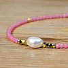 Sweet and Cool Summer Freshwater Pearl Necklaces Pink Glass Beaded Necklaces VX3518-3