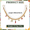 2Pcs Alloy Enamel Red Hot Pepper Mushroom Charm Aluminum Curb Chain Bag Decorative Chains HJEW-ME00050-2