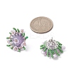 Flower Handmade Glass Seed Beads Stud Earrings EJEW-MZ00656-03-3