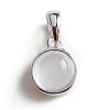 Natural White Agate Half Round Charms G-NH0001-12E-1
