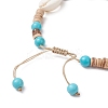 Synthetic Turquoise and Shell Bracelets BJEW-JB11510-01-4
