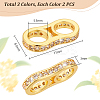   6Pcs 3 Colors Brass Pave Clear Cubic Zirconia Connector Charms KK-PH0006-66-2