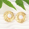 304 Stainless Steel ABS Plastic Pearl Stud Earrings for Women EJEW-U046-11G-3