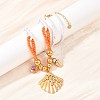 Ocean 304 Stainless Steel Shell Shape Pendant Polyester Rope Necklaces for Women NJEW-K252-10G-3