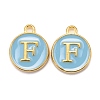 Golden Plated Alloy Enamel Charms ENAM-S118-04F-1