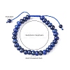 Adjustable Natural Lapis Lazuli Braided Bead Bracelets BJEW-F369-A15-4