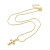 Brass Pave Clear Cubic Zirconia Cross Pendant Necklaces for Women LS-NJEW-K381-04G-2