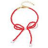 Glass Seed Beaded Bowknot Bracelets for Women ZN6735-1-2