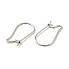 316 Surgical Stainless Steel Hoop Earrings Findings Kidney Ear Wires X-STAS-E009-6-2