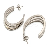 Tarnish Resistant Letter C 202 Stainless Steel Multi Layered Stud Earrings EJEW-H003-14P-2
