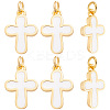 10Pcs Brass Enamel Pendants KK-BBC0029-22-7