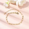 Brass Link Paperclip Chains Bracelet for Women BJEW-A065-03G-2