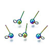 Rack Plating Rainbow Color 304 Stainless Steel Stud Earring Findings LS-STAS-S119-112-1