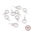 Anti-Tarnish Rhodium Plated 925 Sterling Silver Screw Eye Peg Bails STER-D035-46P-5