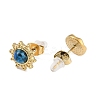 304 Stainless Steel Rhinestone Stone Dyeing Stud Earrings EJEW-S224-04G-02-3