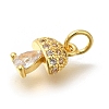 Brass Micro Pave Cubic Zirconia Charms KK-M295-21G-2