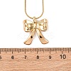 304 Stainless Steel Bowknot Pendant Snake Chain Necklaces for Women NJEW-F354-06G-5