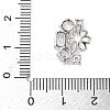 Brass Pave Clear Cubic Zirconia Stud Earring Findings KK-D369-09P-3
