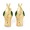 Snake Head 304 Stainless Steel Pave Cubic Zirconia Stud Earrings for Women EJEW-G390-01G-02-1