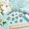 15Pcs 5 Styles 1-Hole Alloy Shank Buttons BUTT-NB0002-10P-4