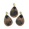 Raw Natural Tektite & Synthetic Blue Goldstone Big Pendants KK-P282-04G-1
