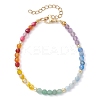 Natural Mixed Gemstone Roundle Beaded Bracelets BJEW-JB11284-2