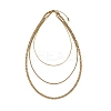304 Stainless Steel Twisted Chain 3 Layer Necklaces for Women LS-NJEW-A057-02C-G-2