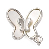 Brass with Natural Shell Fold Over Clasps KK-G505-27P-1